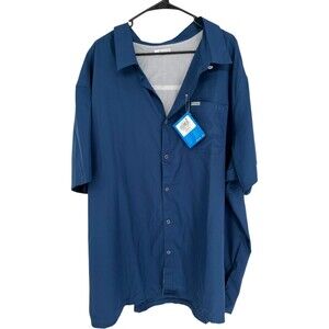 Columbia Shirt Men's Size 4XL Slack Tide Camp PFG Fishing Short Sleeve Blue New